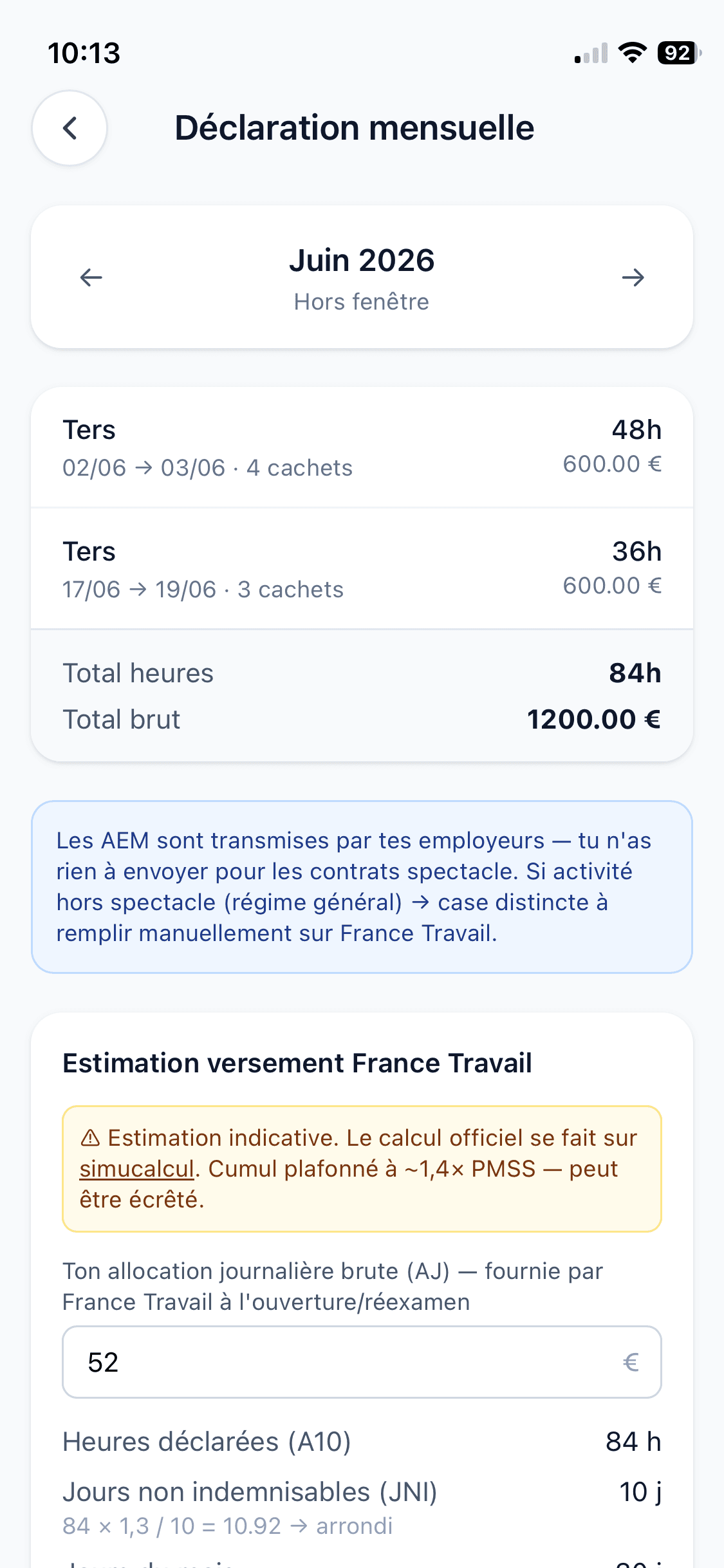 507heures — projection et historique