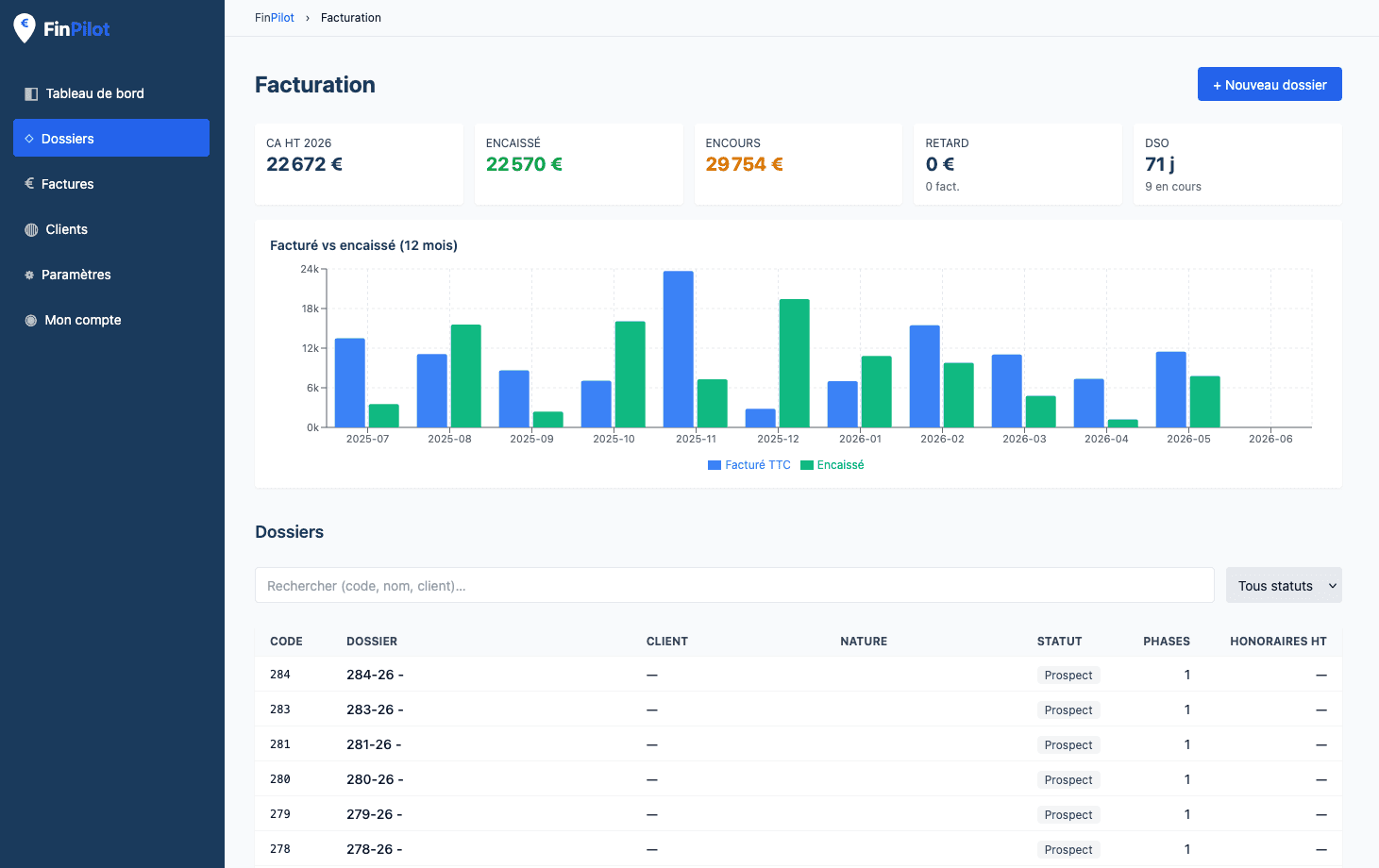 FinPilot — tableau de bord trésorerie, ancien fichier Excel devenu application